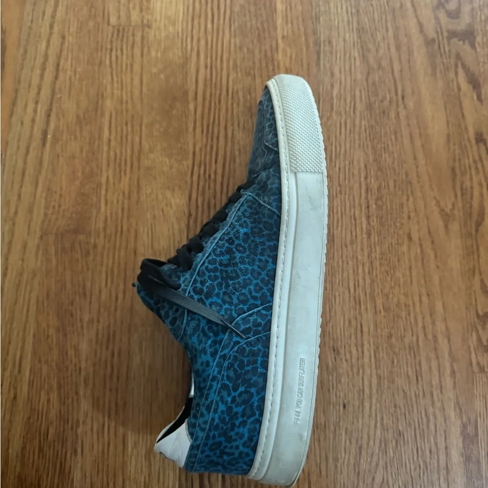 P448 Blue Leopard Print Sneakers - Picture 7 of 10